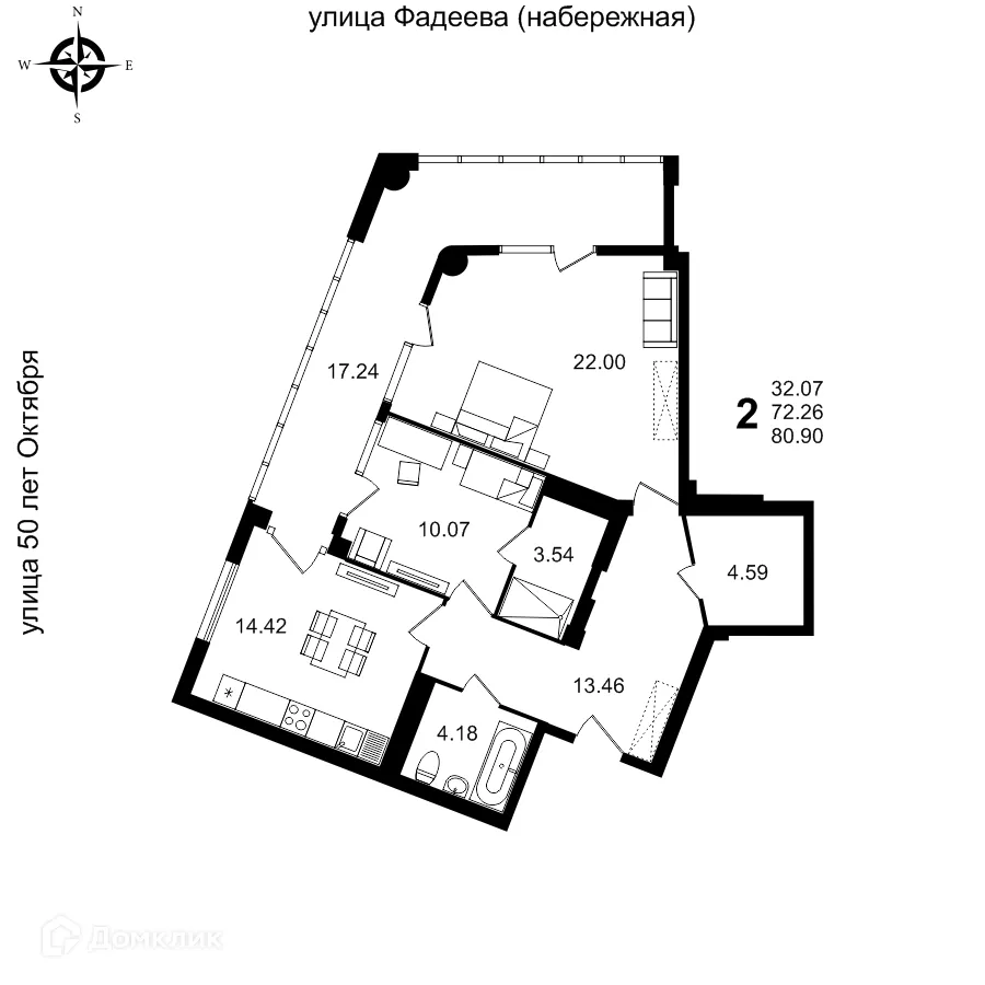 Фото квартиры в ЖК Дом по ул. 50 лет Октября
