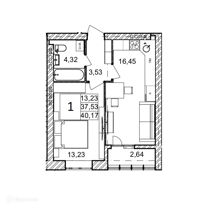 Фото квартиры в ЖК ОНЕГИН