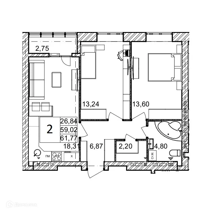 Фото квартиры в ЖК ОНЕГИН