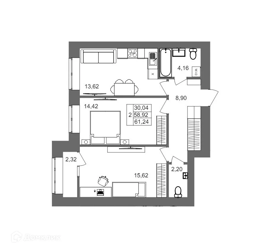 Фото квартиры в ЖК Клубный дом на Жукова