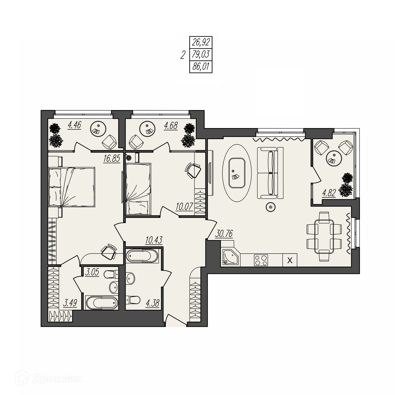 Фото квартиры в ЖК БЕРЕГ ВОЛГИ