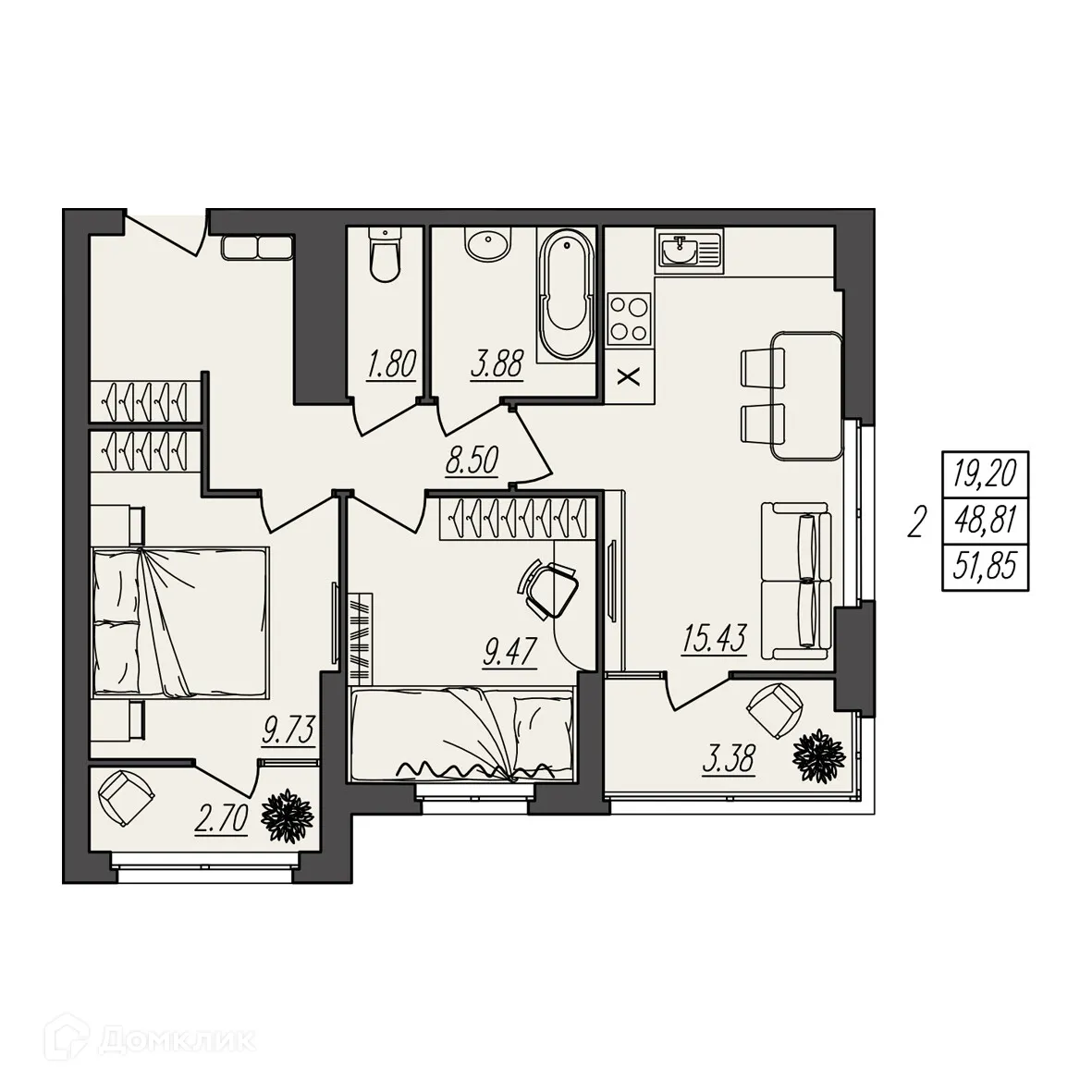 Фото квартиры в ЖК БЕРЕГ ВОЛГИ