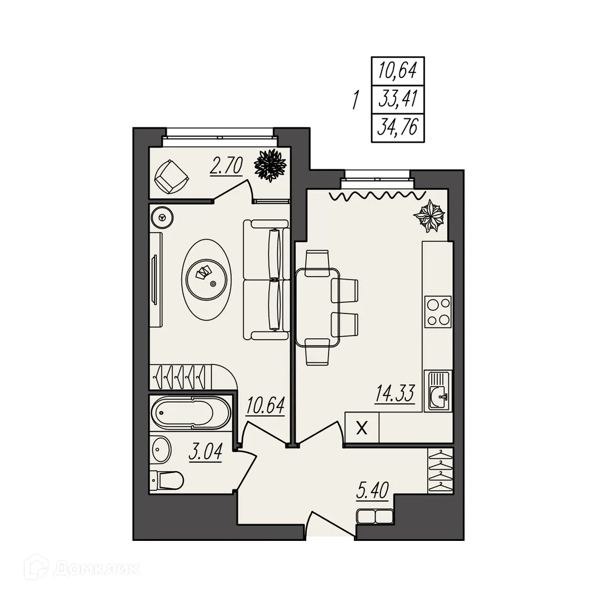 Фото квартиры в ЖК БЕРЕГ ВОЛГИ