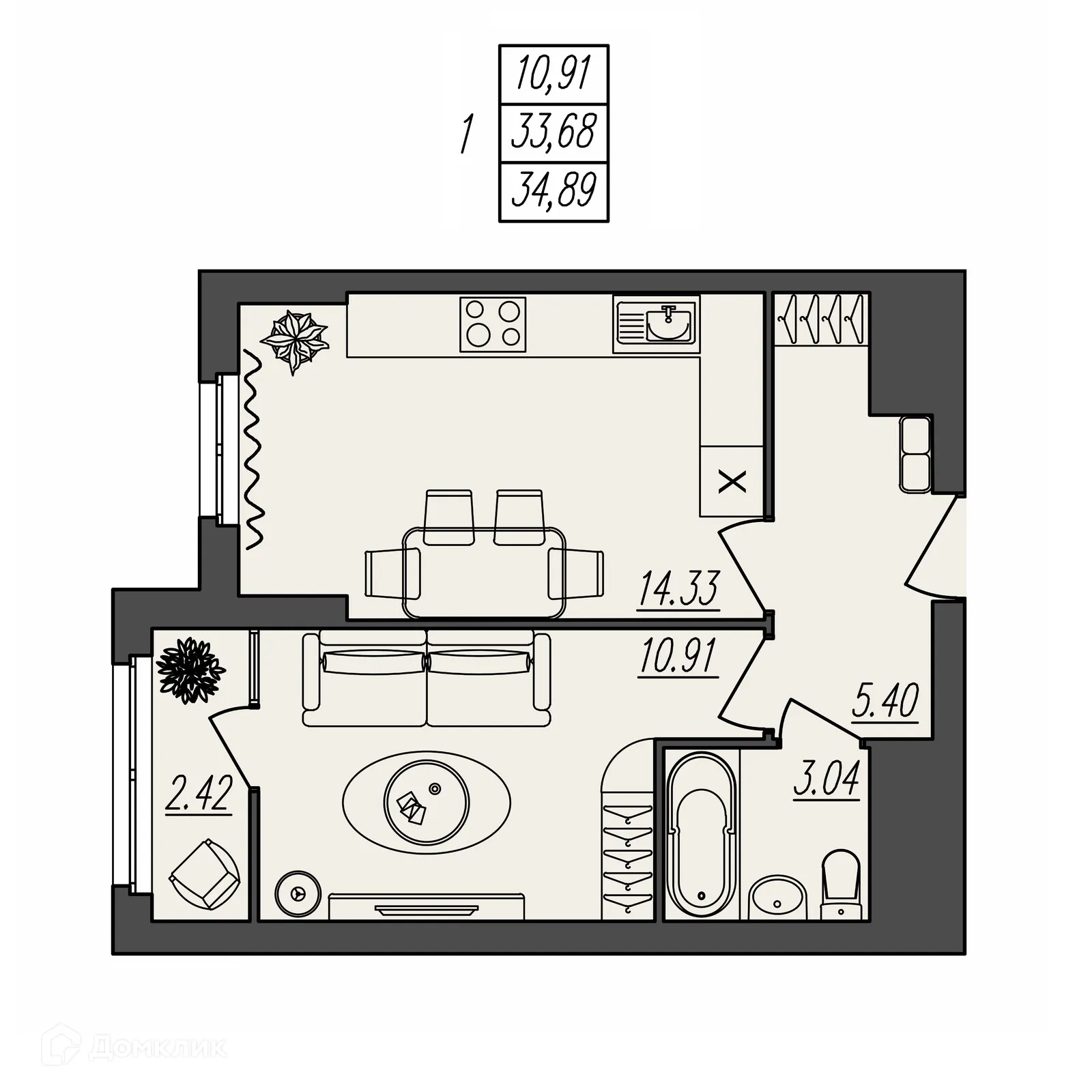 Фото квартиры в ЖК БЕРЕГ ВОЛГИ