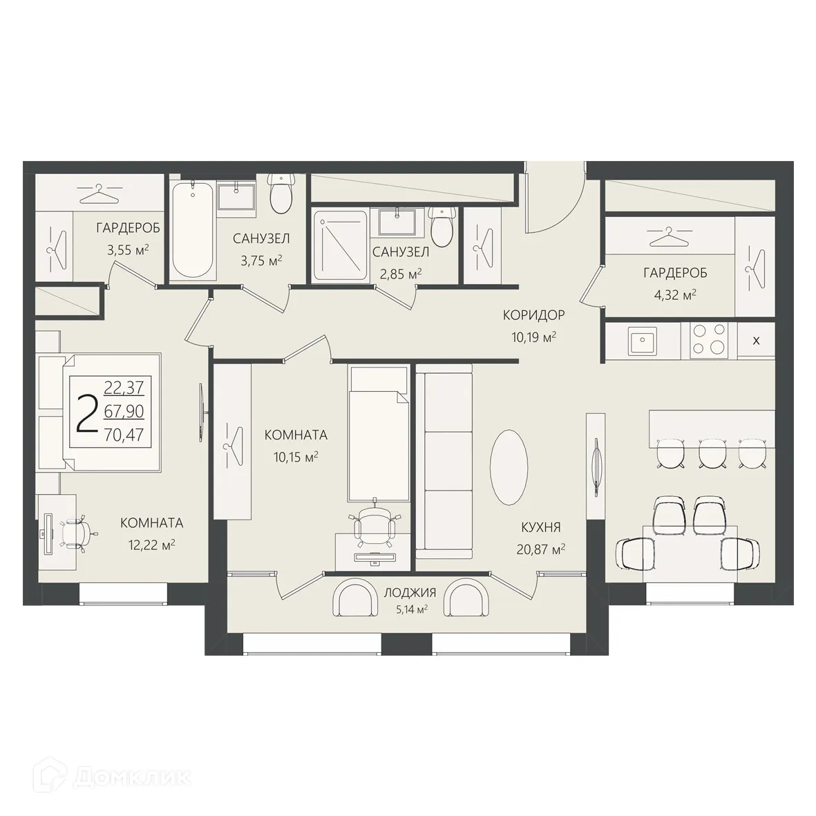 Фото квартиры в ЖК БЕРЕГ ВОЛГИ