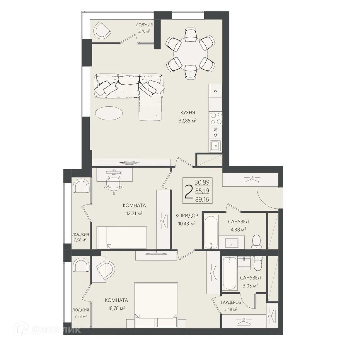 Фото квартиры в ЖК БЕРЕГ ВОЛГИ