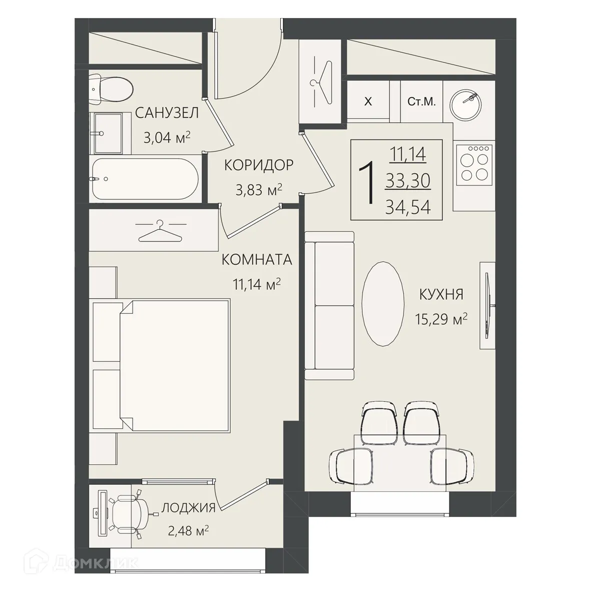 Фото квартиры в ЖК БЕРЕГ ВОЛГИ