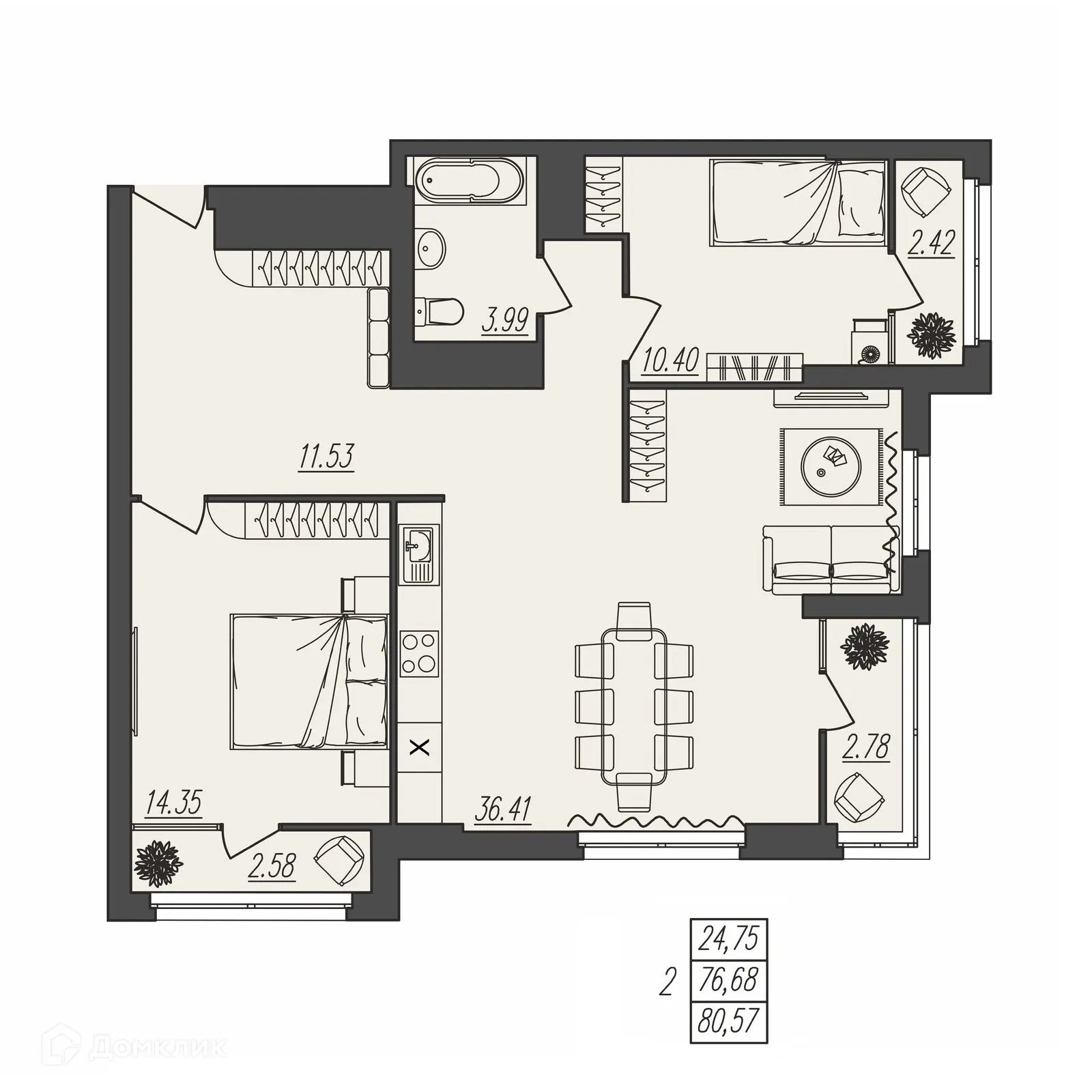 Фото квартиры в ЖК БЕРЕГ ВОЛГИ