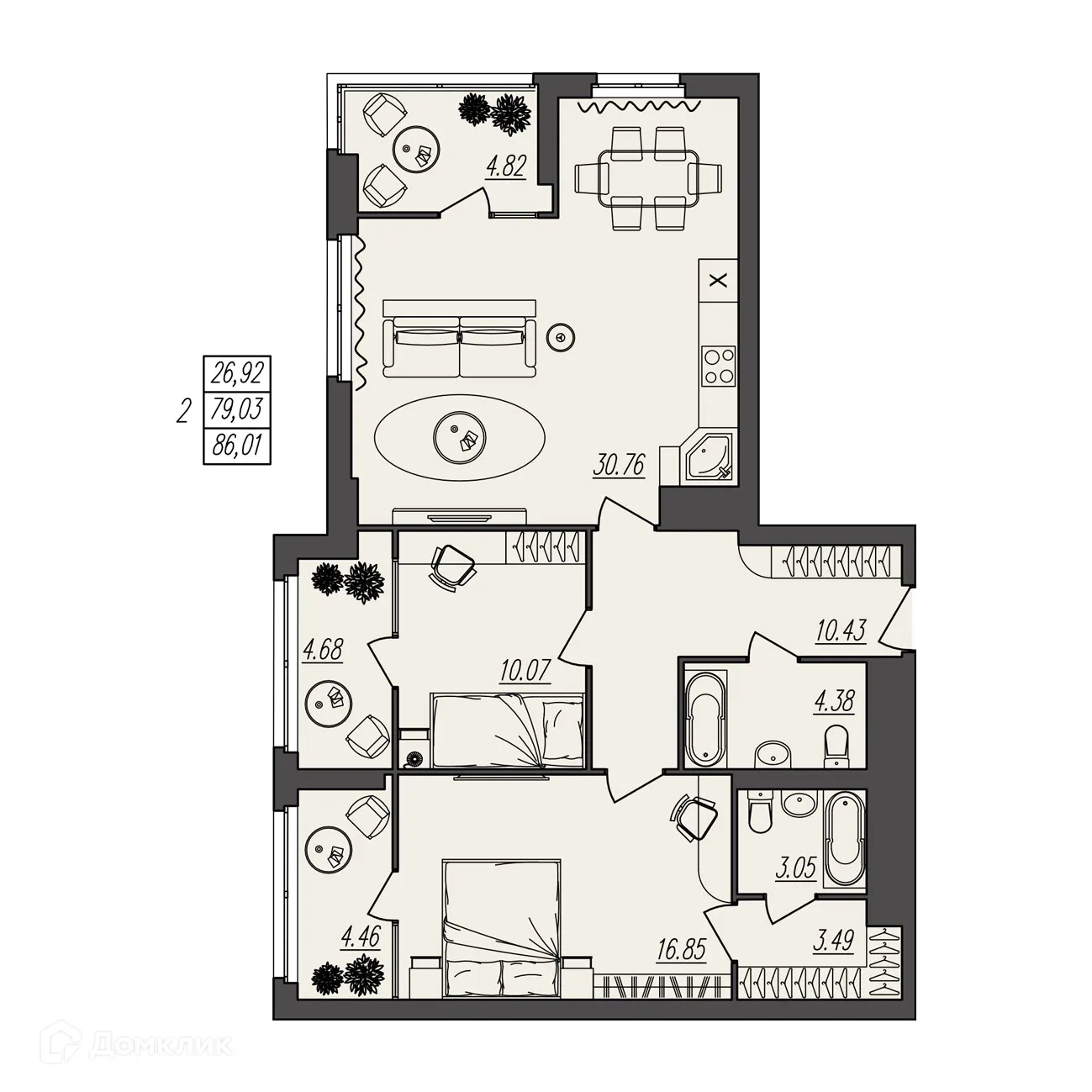 Фото квартиры в ЖК БЕРЕГ ВОЛГИ