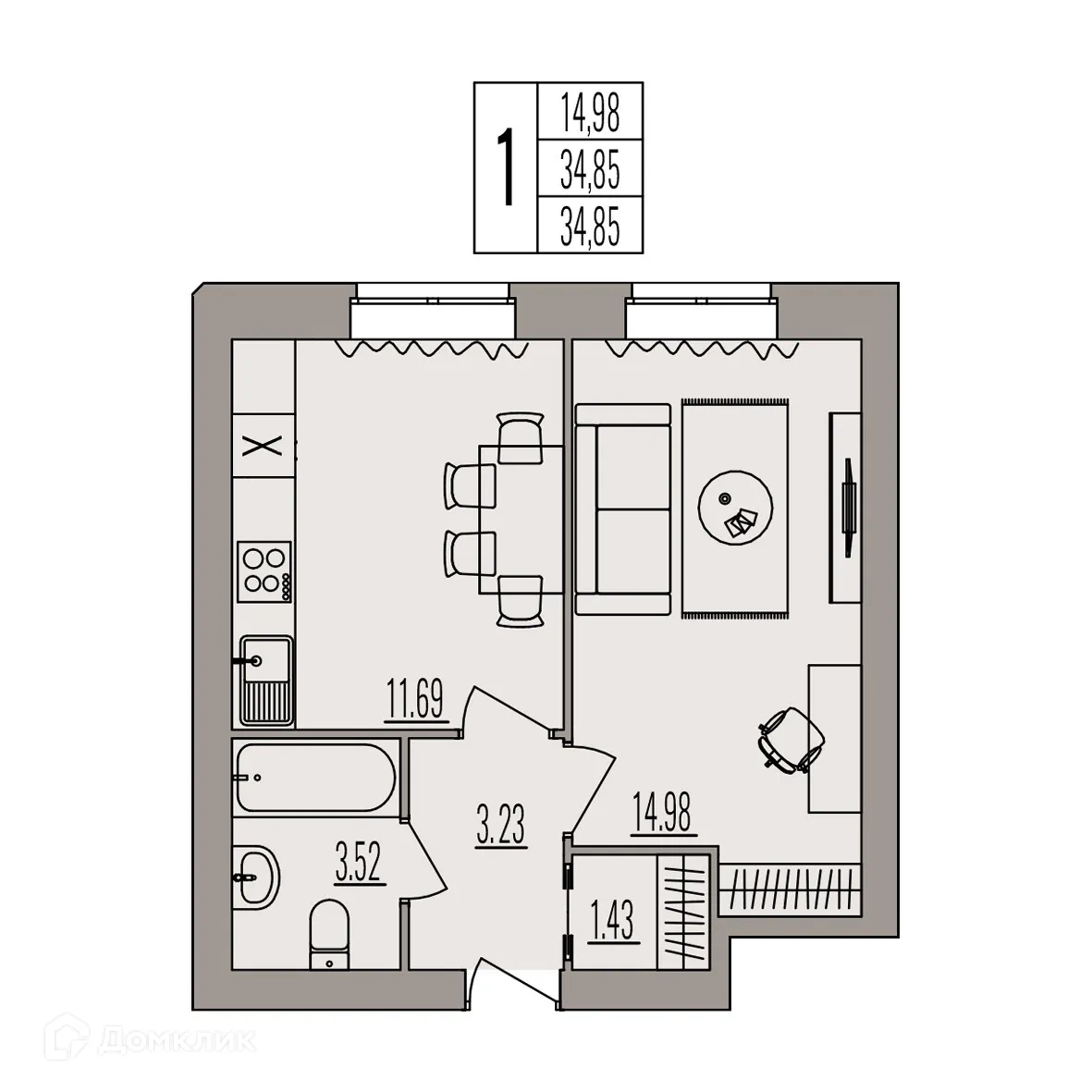 Фото квартиры в ЖК Герои