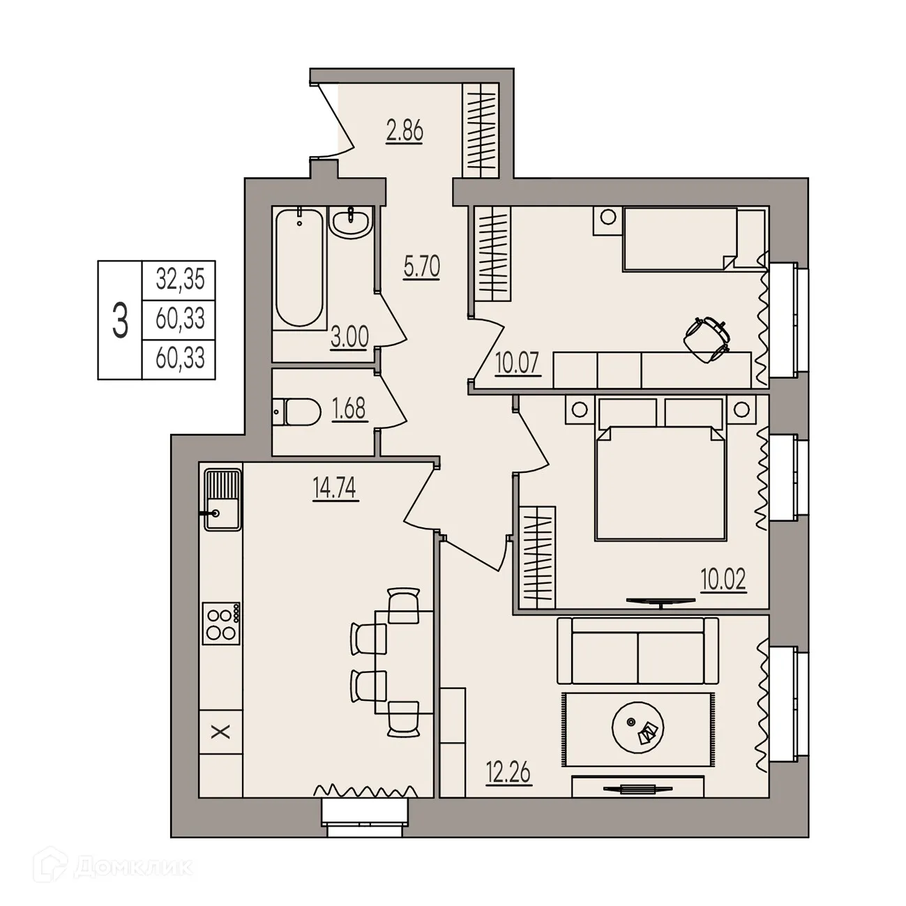 Фото квартиры в ЖК Герои