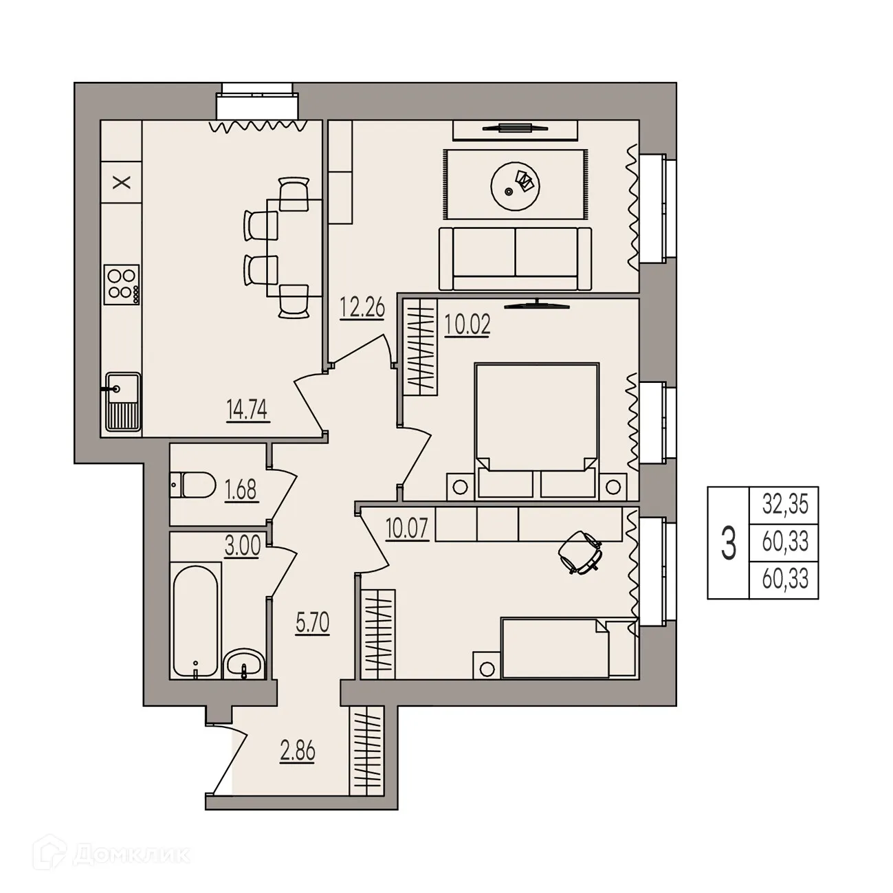 Фото квартиры в ЖК Герои