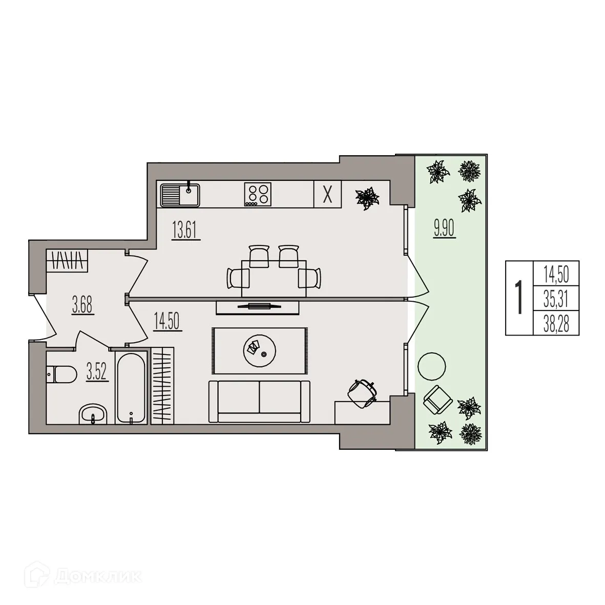 Фото квартиры в ЖК Герои