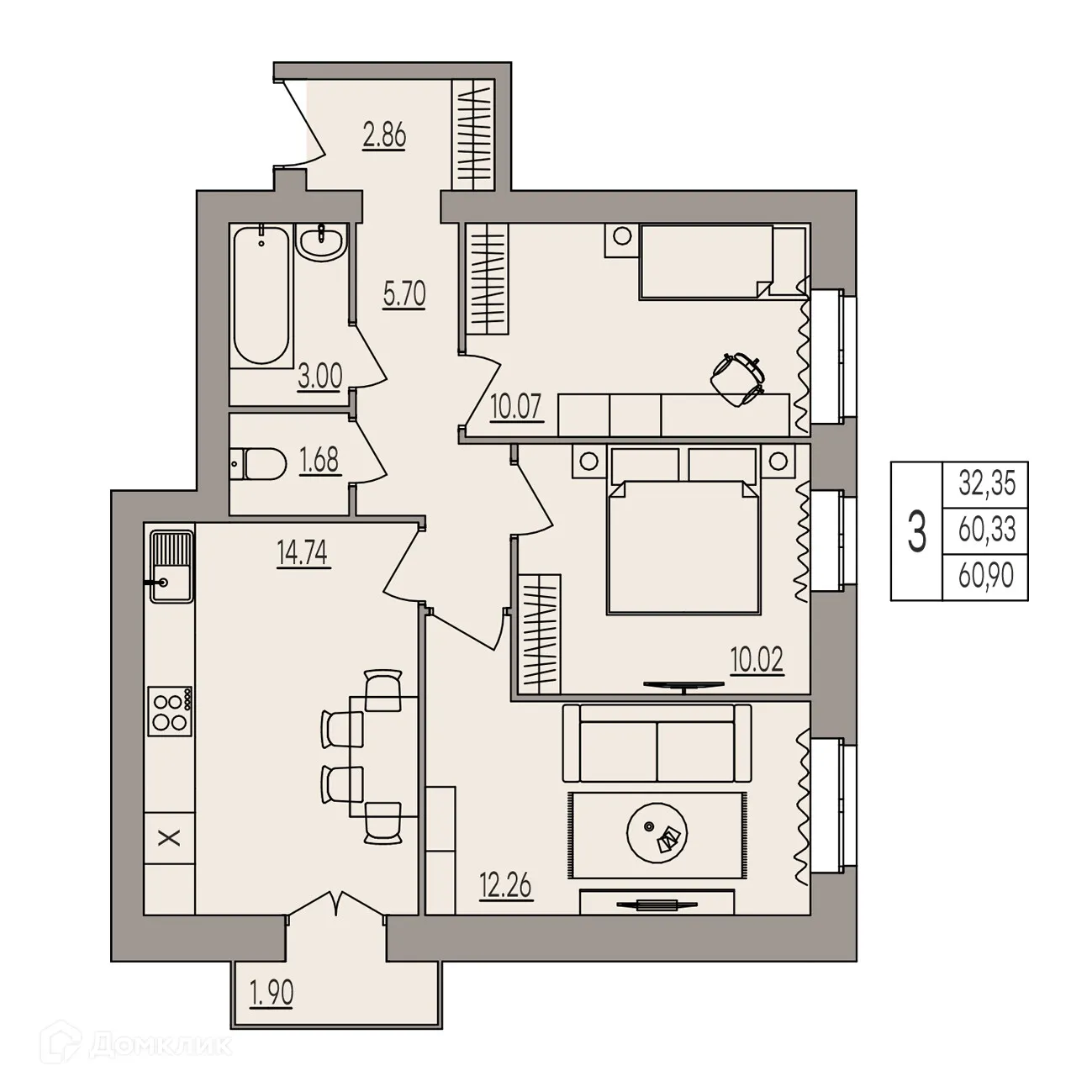 Фото квартиры в ЖК Герои