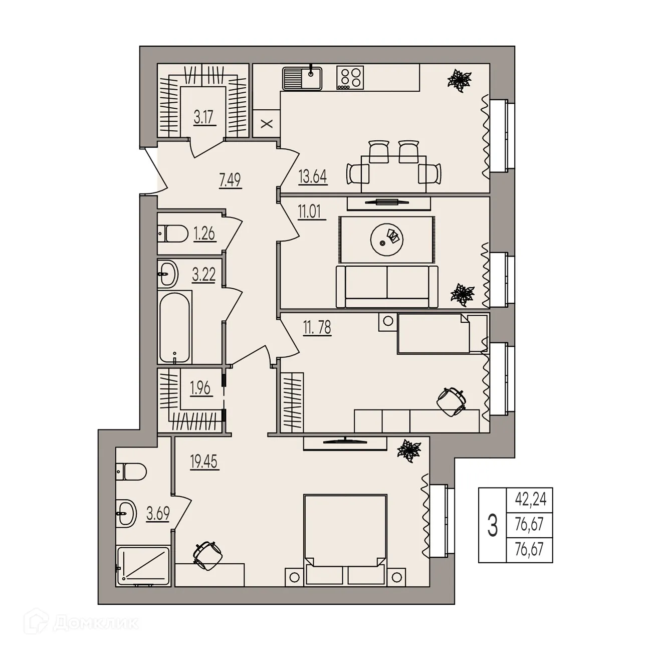 Фото квартиры в ЖК Герои