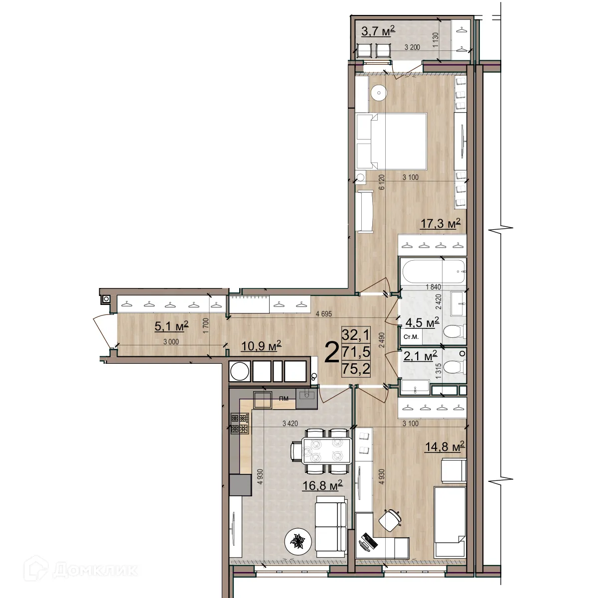 Фото квартиры в ЖК Еврокласс-5