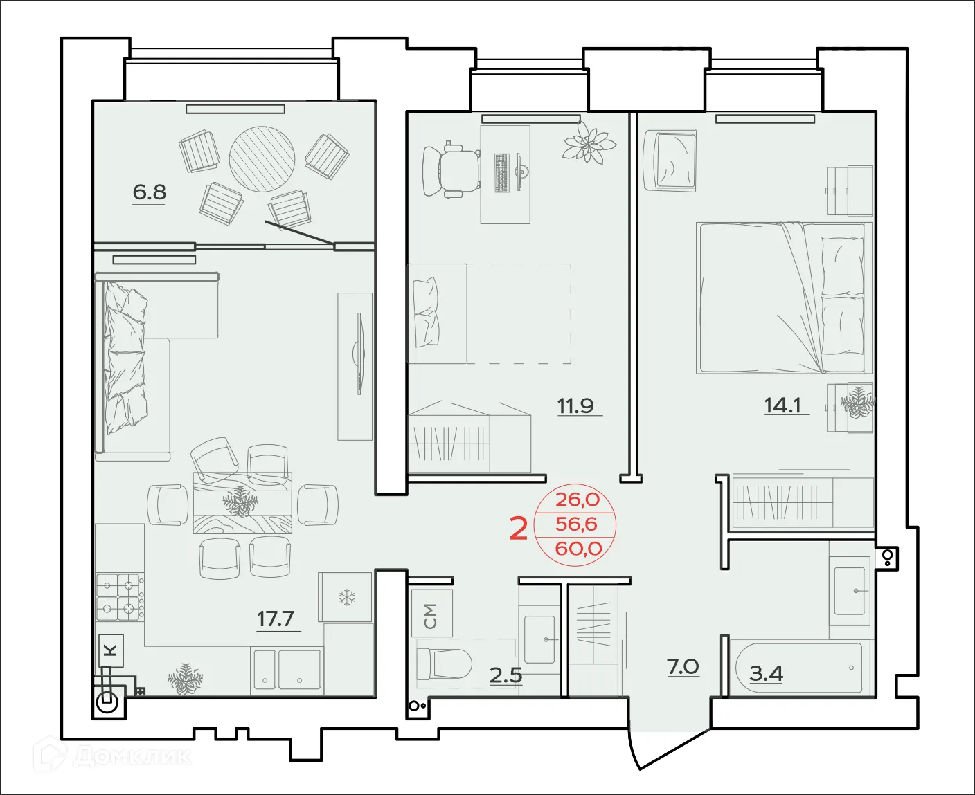 Фото квартиры в ЖК Времена Года