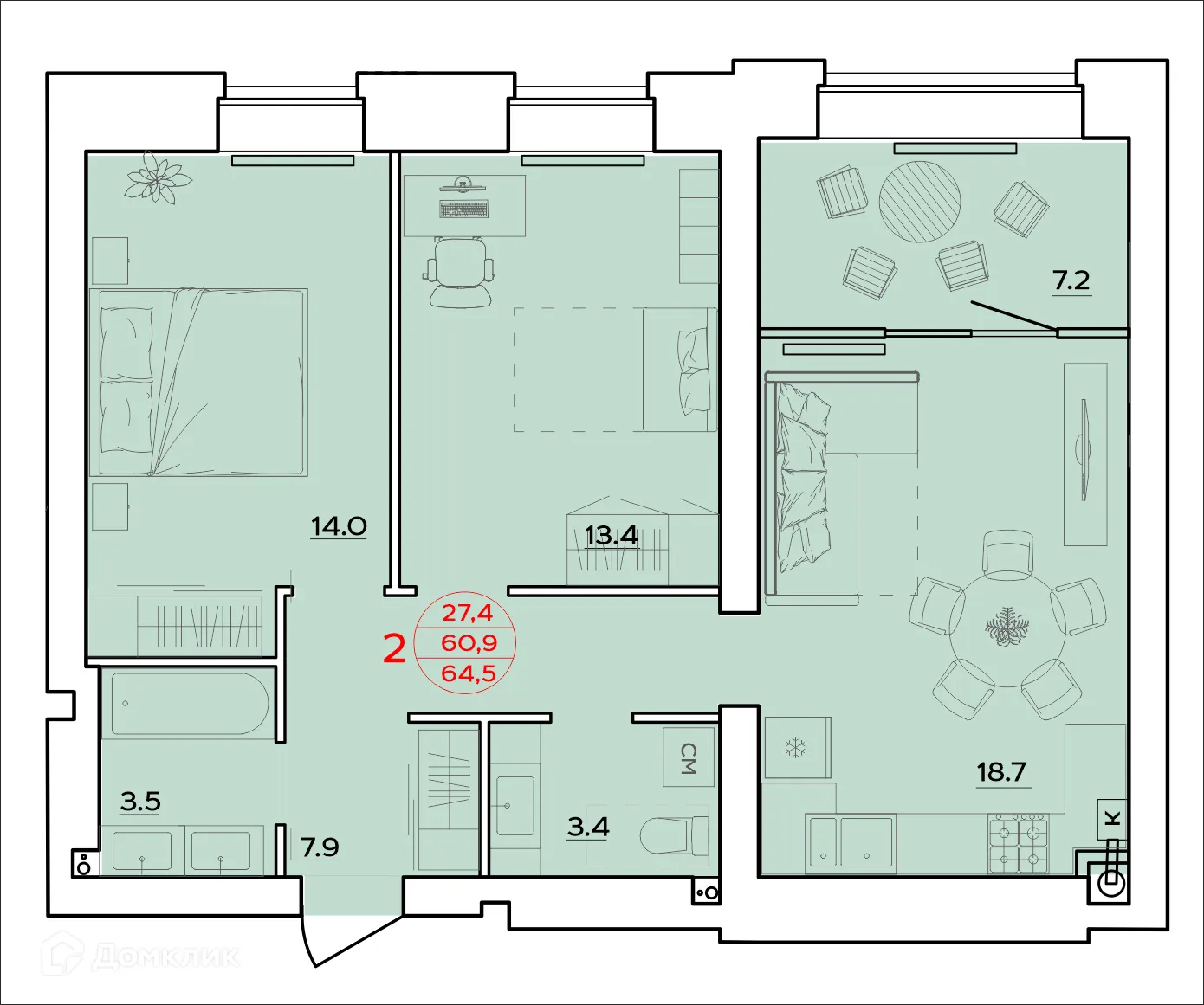 Фото квартиры в ЖК Времена Года