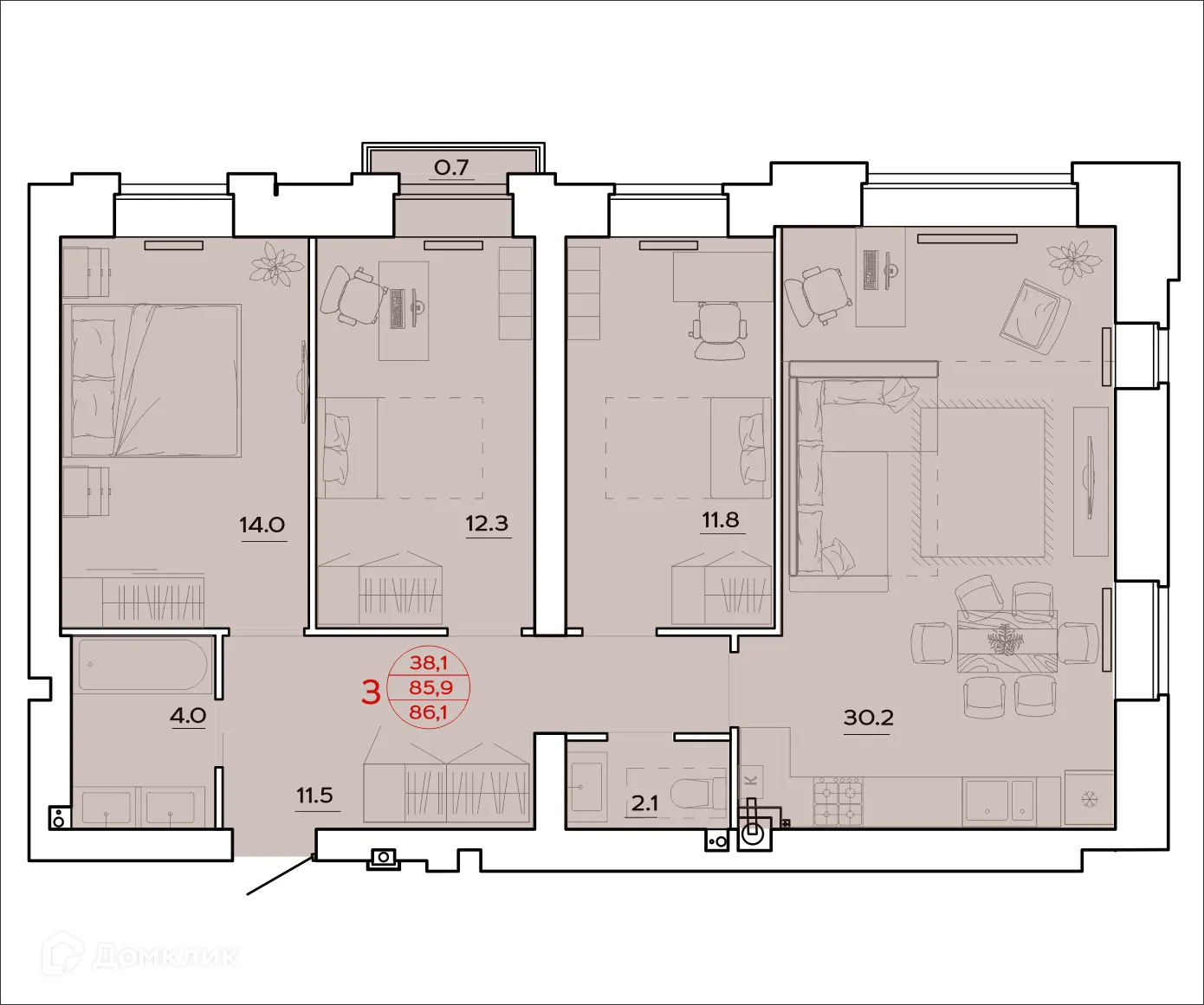 Фото квартиры в ЖК Времена Года