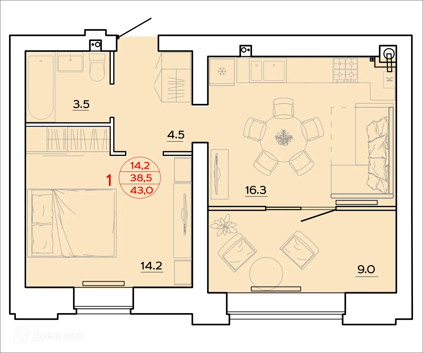 Фото квартиры в ЖК Времена Года