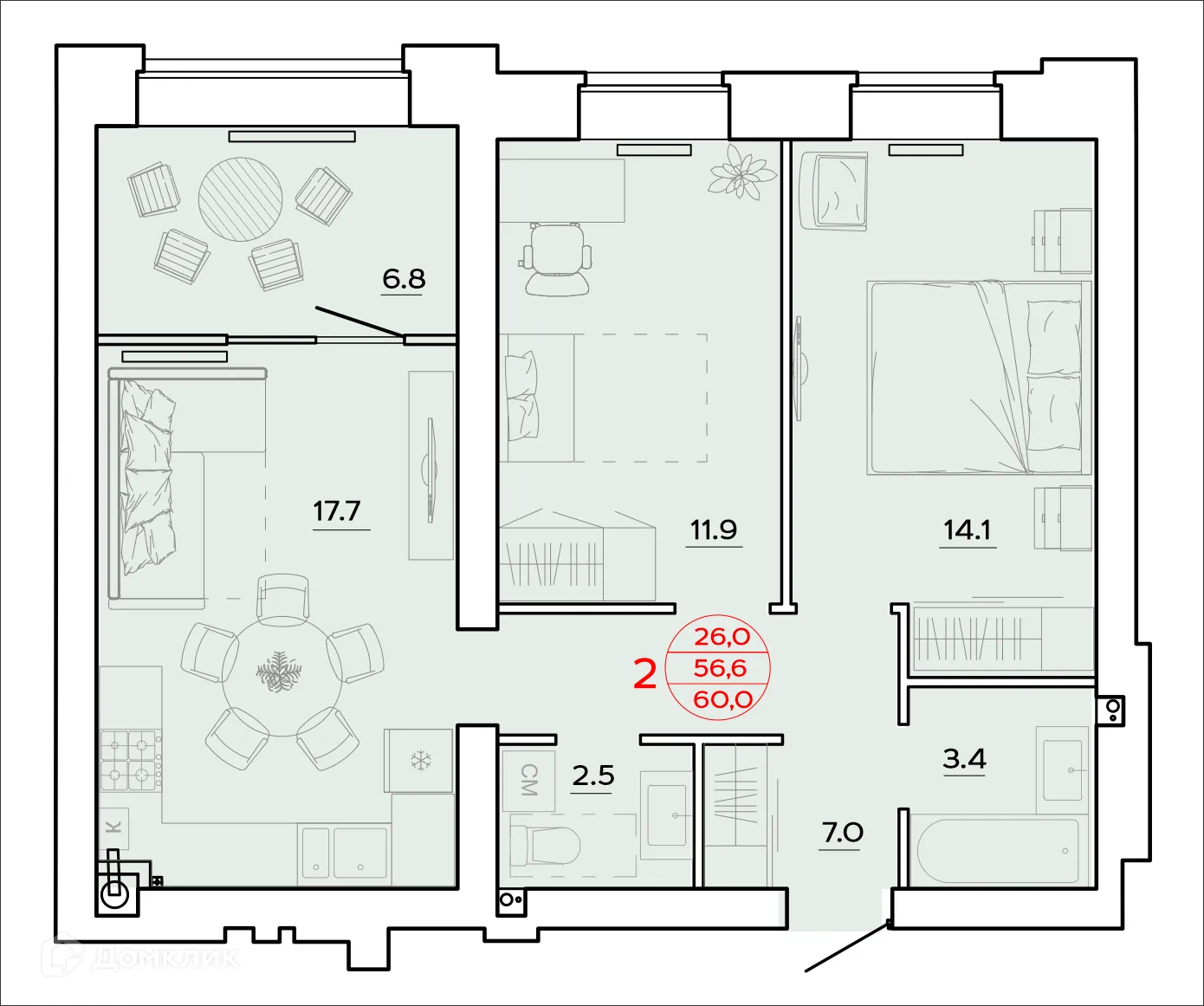 Фото квартиры в ЖК Времена Года