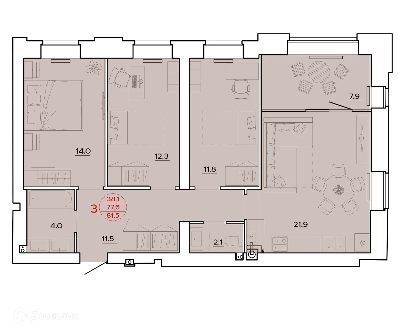 Фото квартиры в ЖК Времена Года