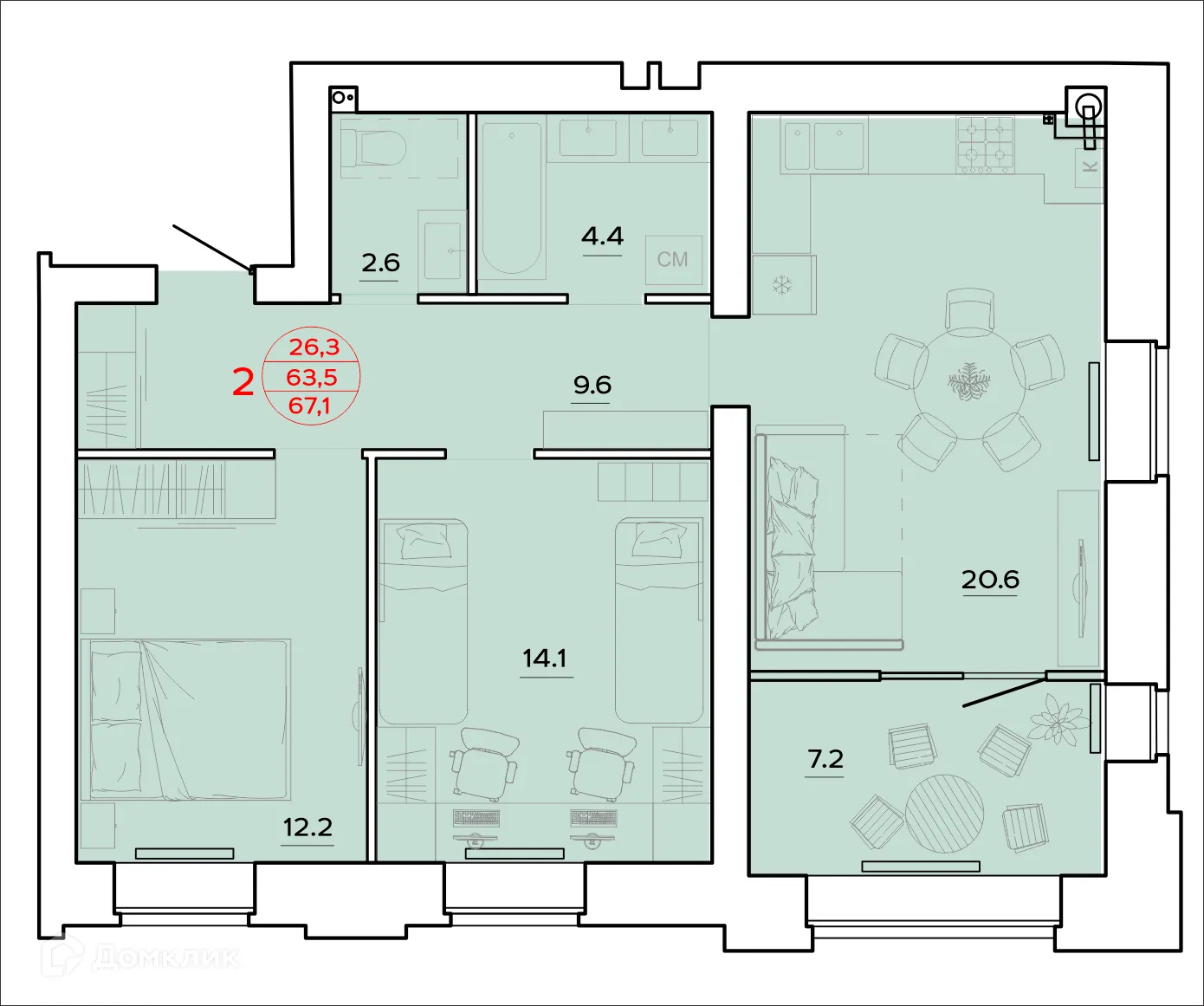 Фото квартиры в ЖК Времена Года