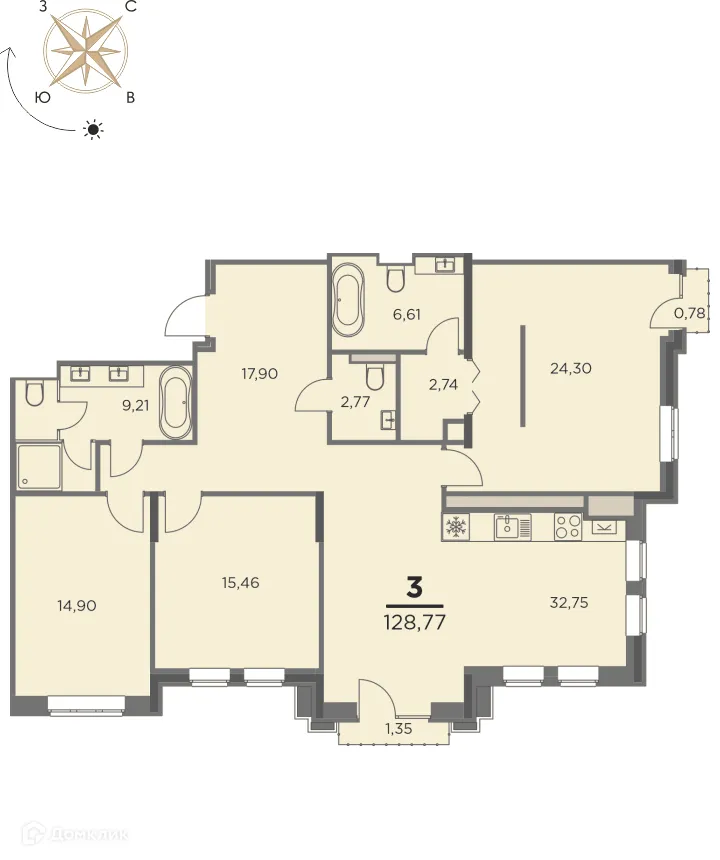 Фото квартиры в ЖК Жилой дом на Вознесенской