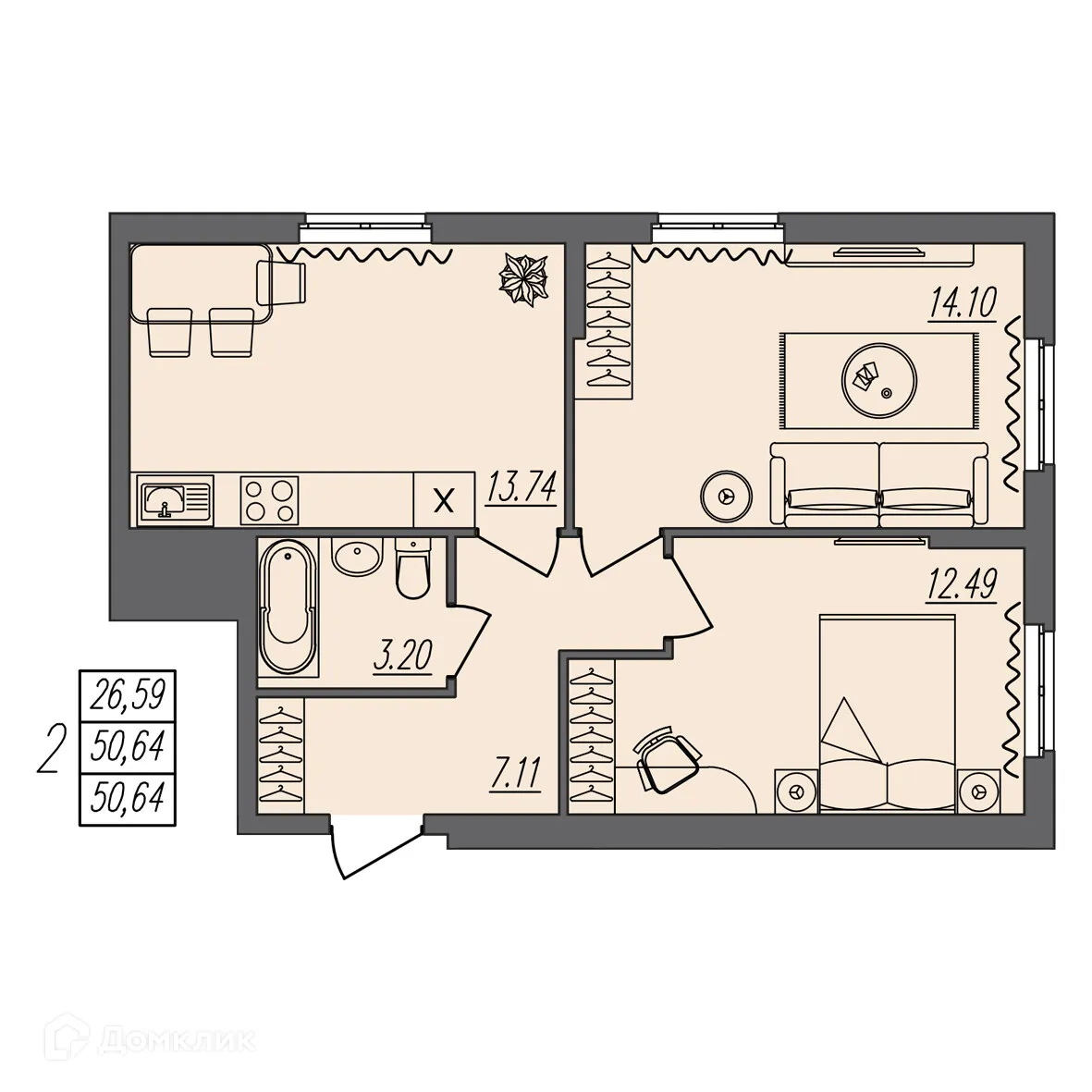 Фото квартиры в ЖК Гранат