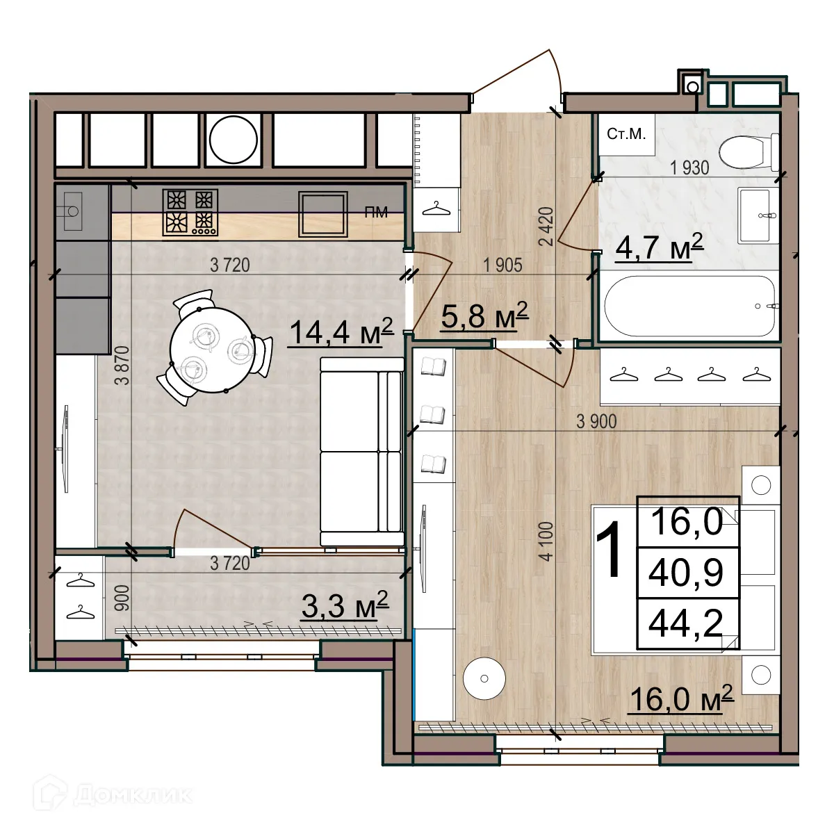 Фото квартиры в ЖК Еврокласс-5