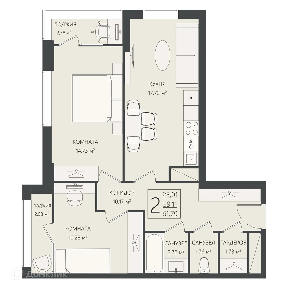 Фото квартиры в ЖК БЕРЕГ ВОЛГИ