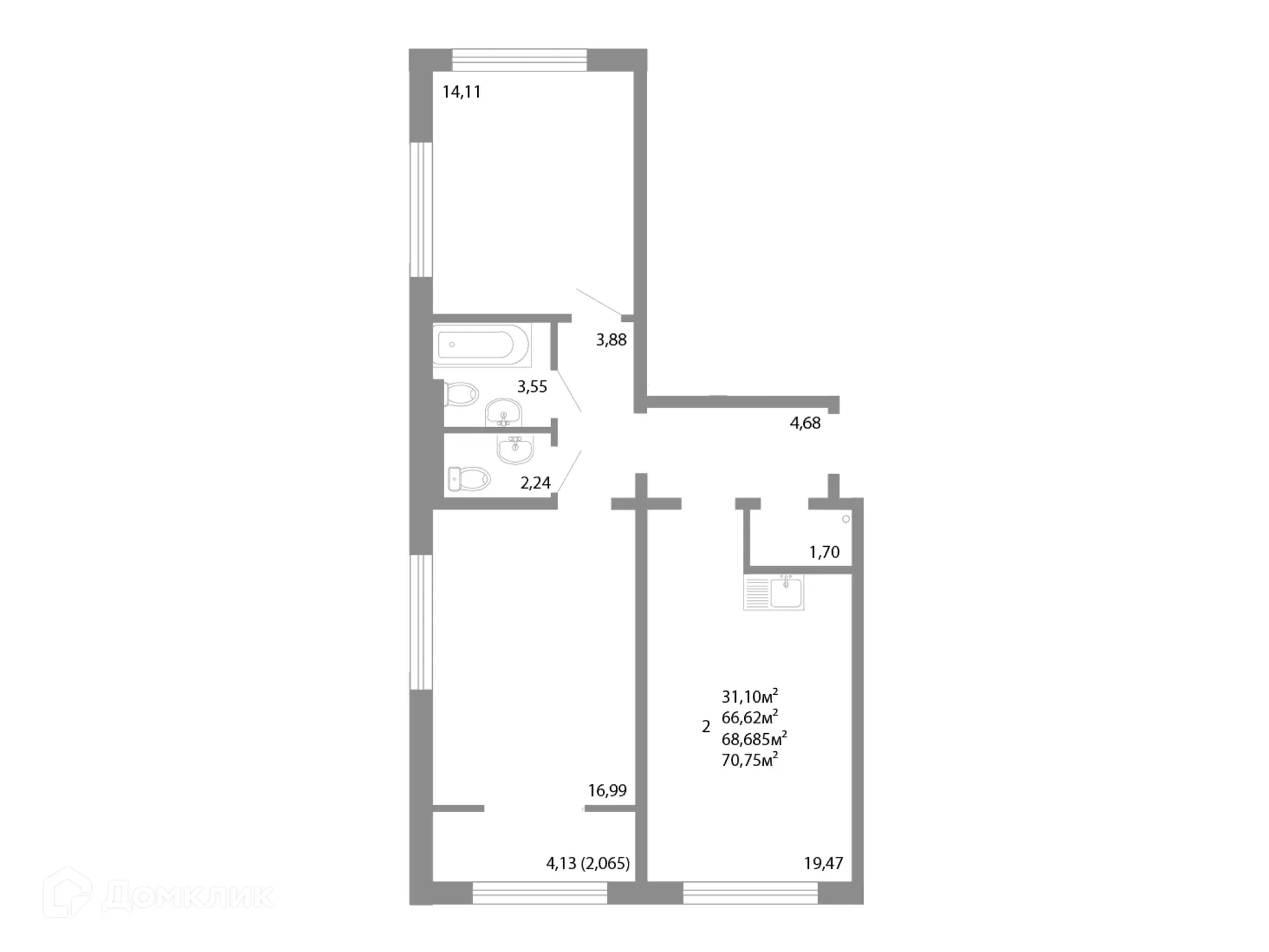 Фото квартиры в ЖК НИКС СИТИ на Университетской Набережной