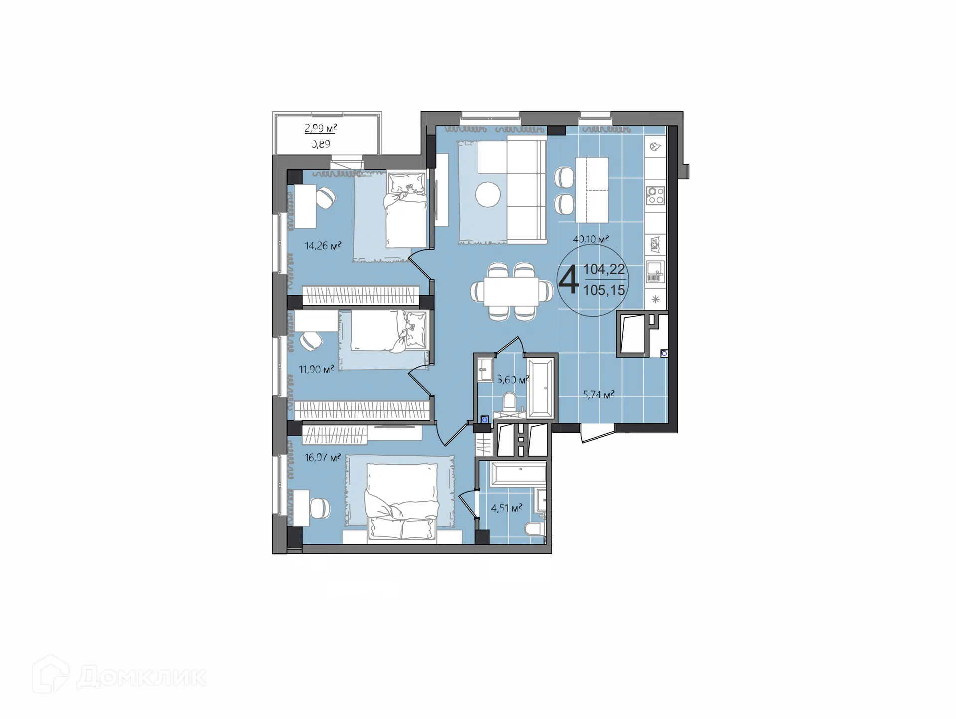 Фото квартиры в ЖК Манхэттен