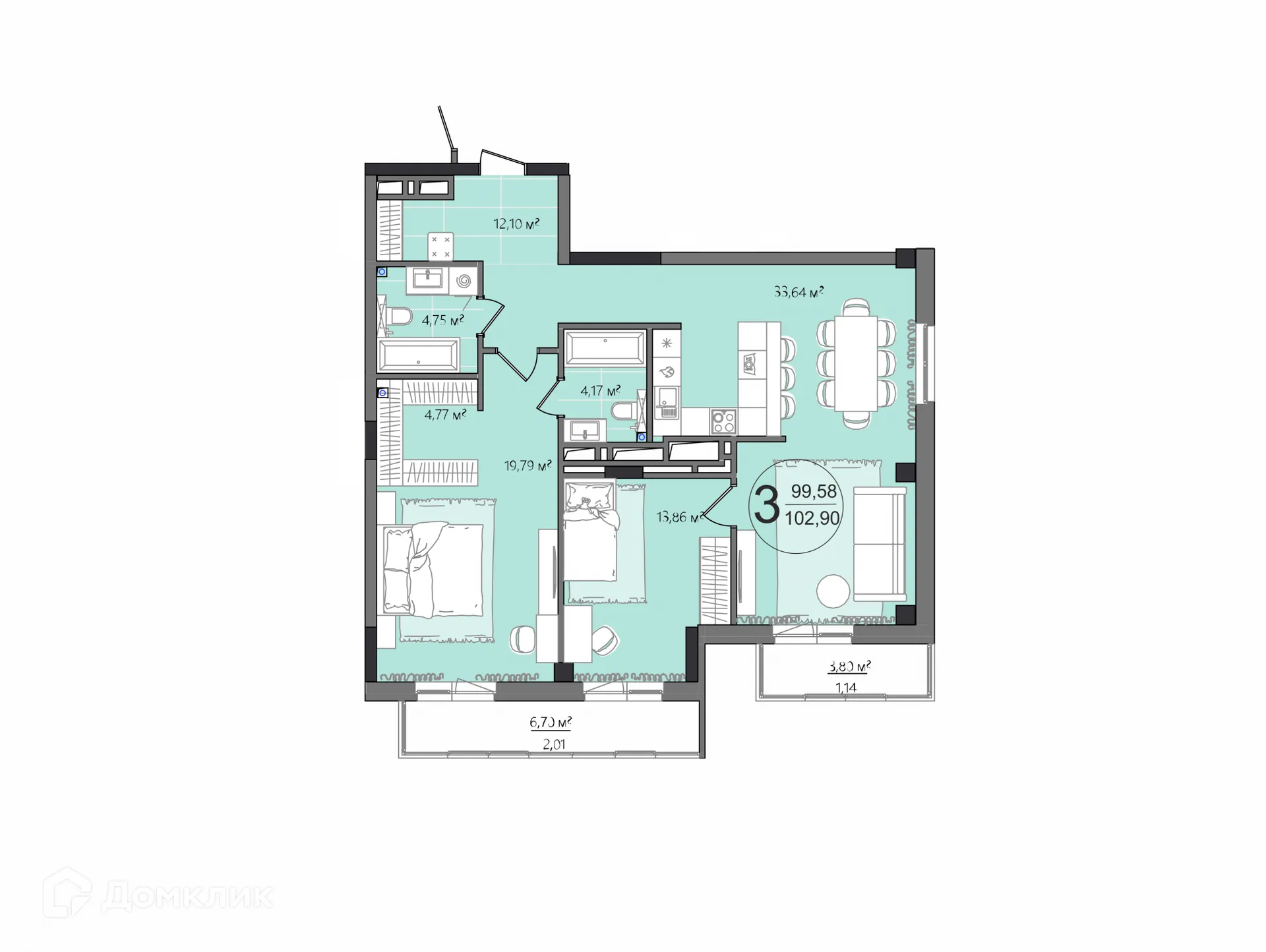 Фото квартиры в ЖК Манхэттен