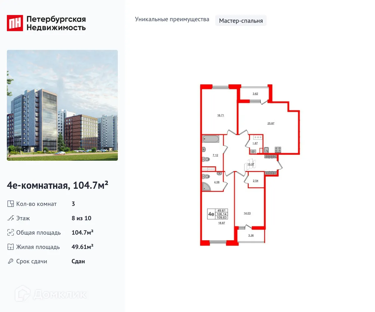 Фото квартиры в ЖК Панорама парк Сосновка