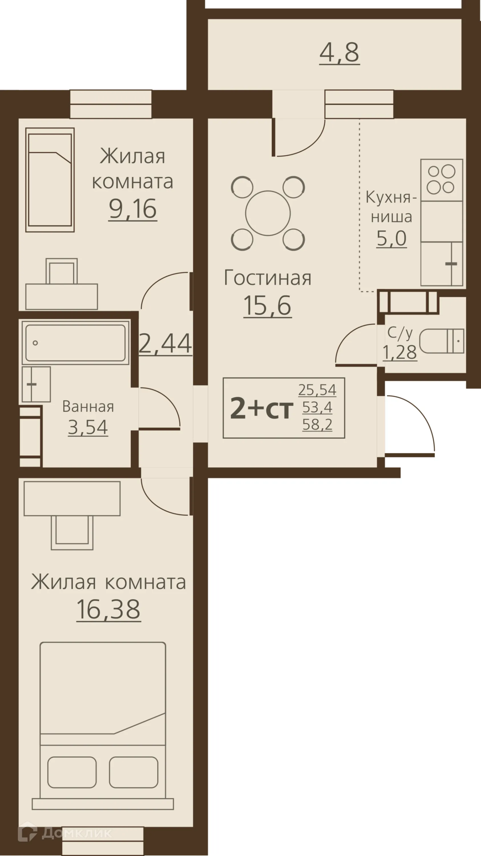 Фото квартиры в ЖК "Рябина Парк"