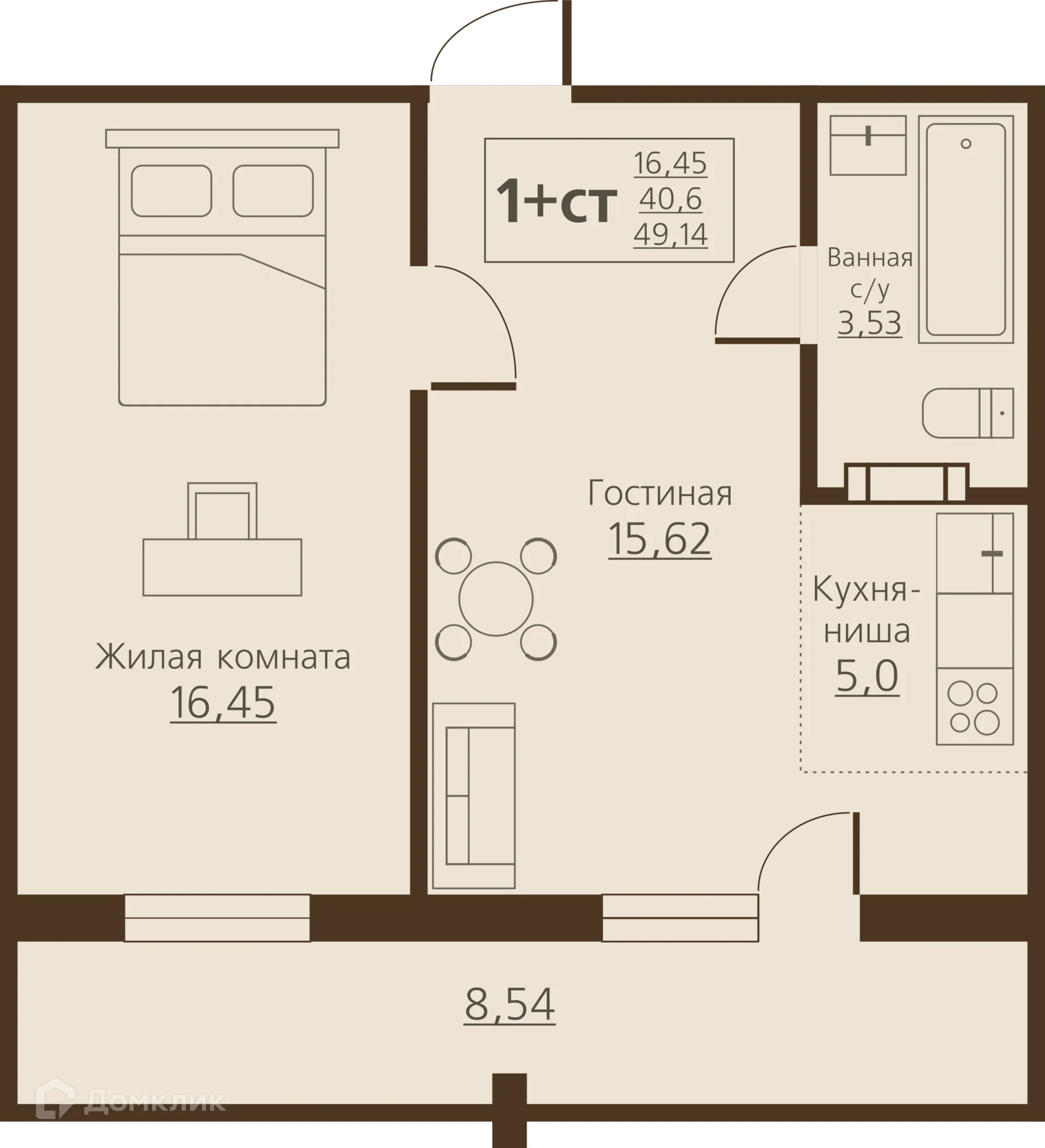 Фото квартиры в ЖК "Рябина Парк"