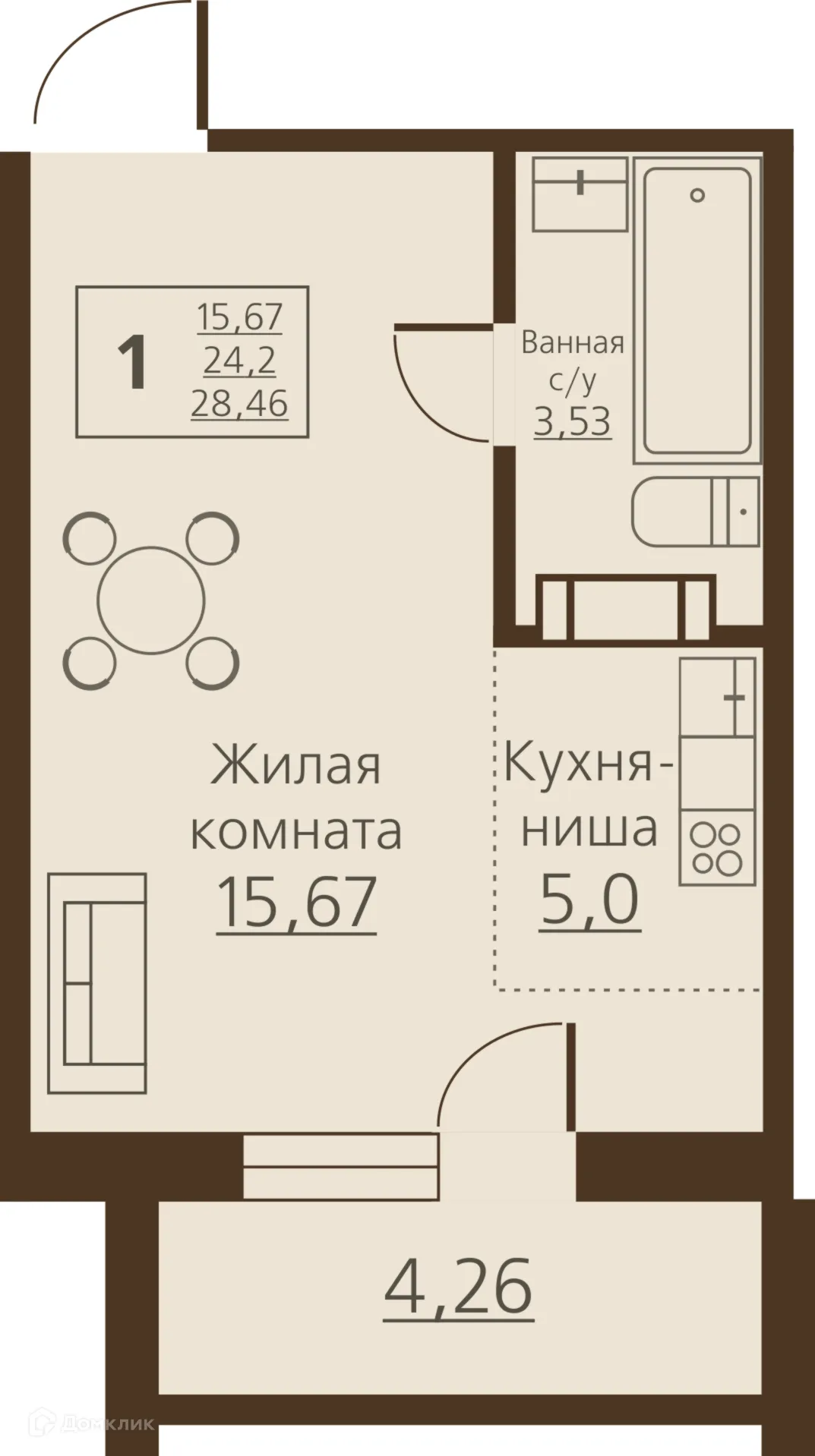 Фото квартиры в ЖК "Рябина Парк"