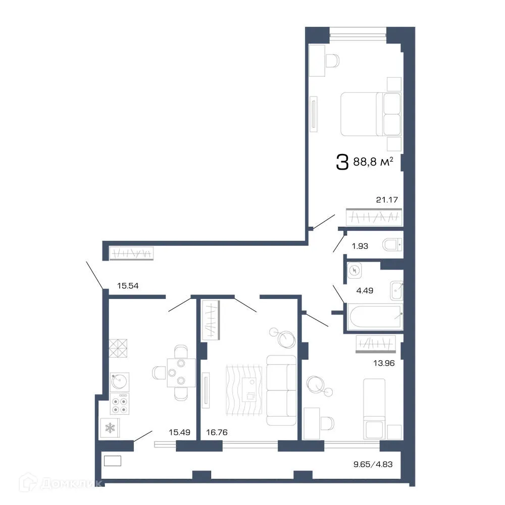 Фото квартиры в ЖК Дом по ул.Клубная