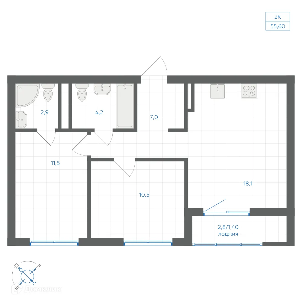 Фото квартиры в ЖК Квартал "Клевер"