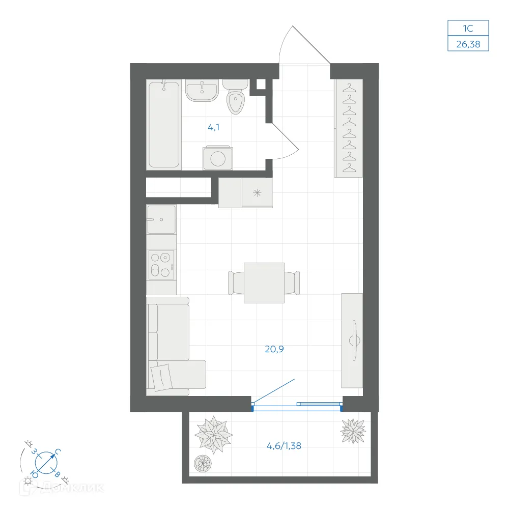 Фото квартиры в ЖК Квартал "Клевер"