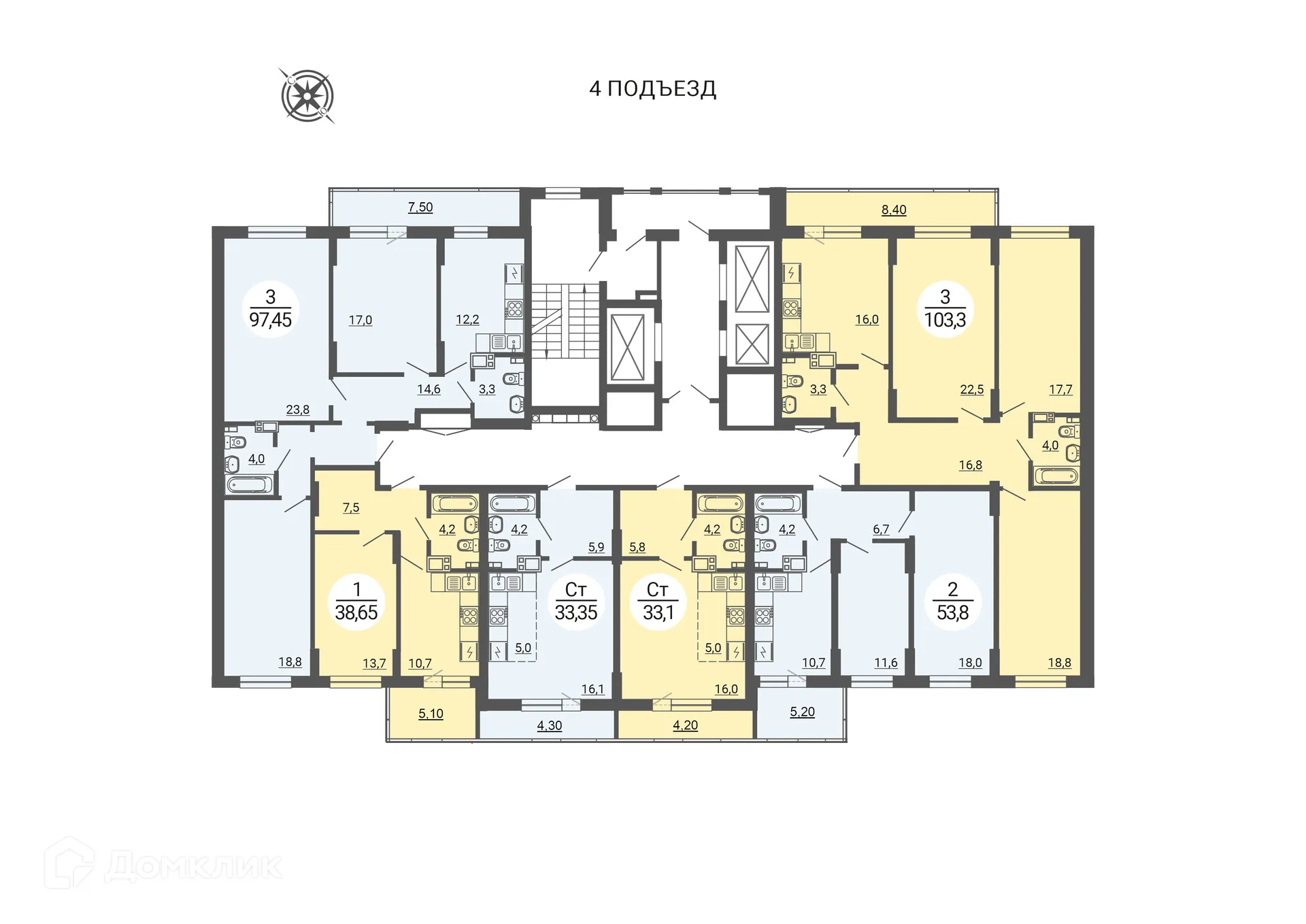 Фото квартиры в ЖК "АКАДЕМ Riverside (АКАДЕМ Риверсайд)"