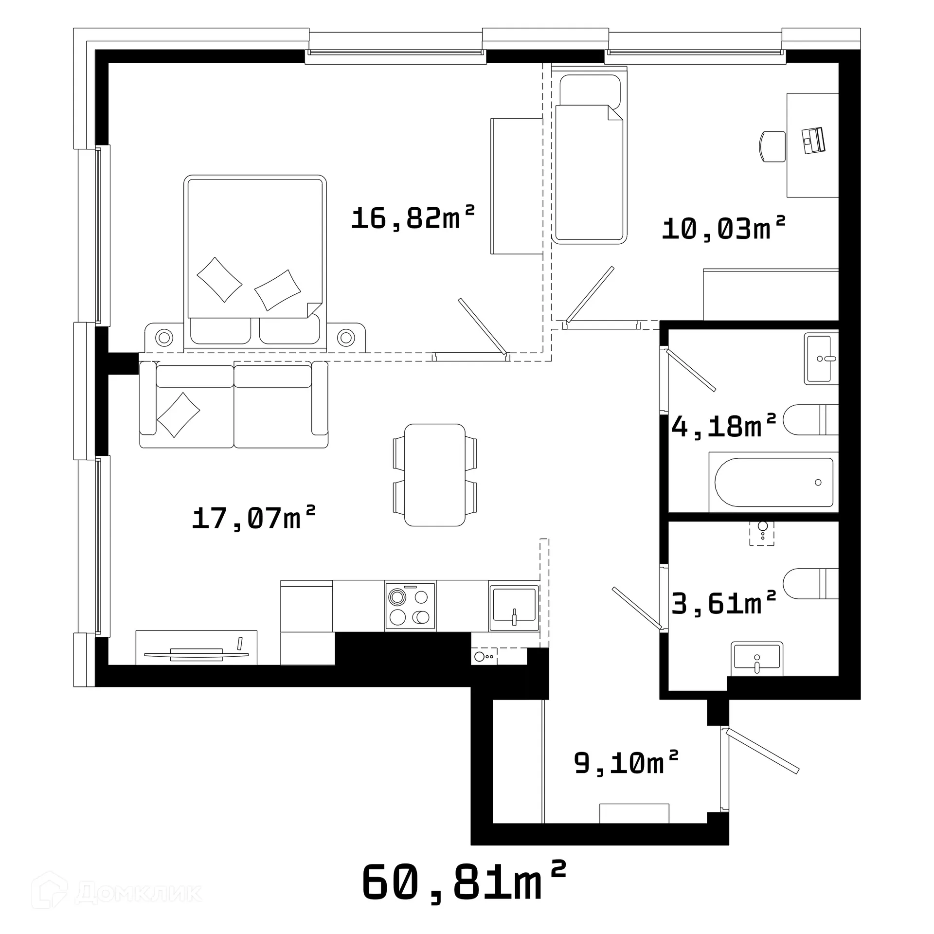 Фото квартиры в ЖК Грани