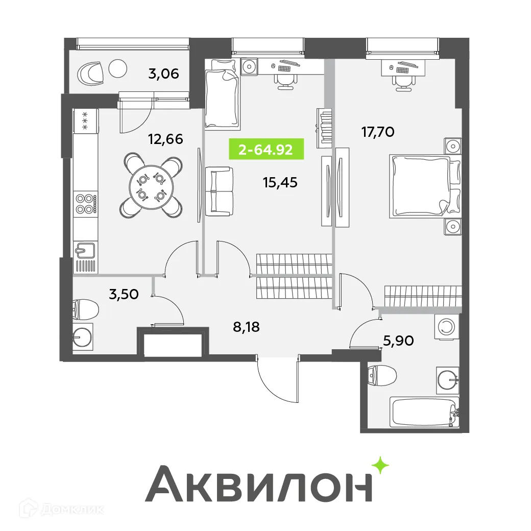 Фото квартиры в ЖК Аквилон Leaves (Аквилон Ливз)