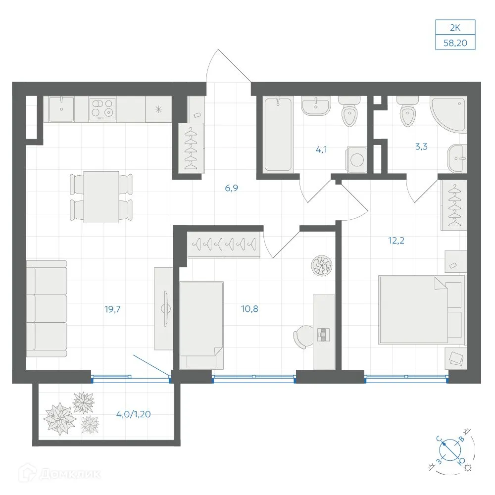 Фото квартиры в ЖК Квартал "Клевер"