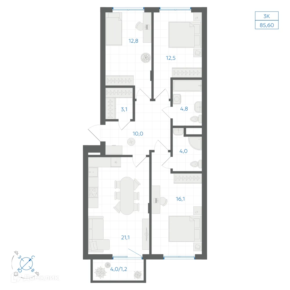 Фото квартиры в ЖК Квартал "Клевер"