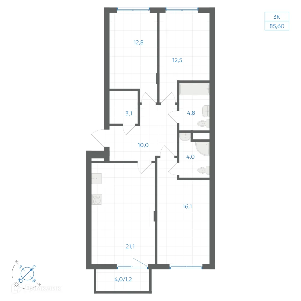 Фото квартиры в ЖК Квартал "Клевер"