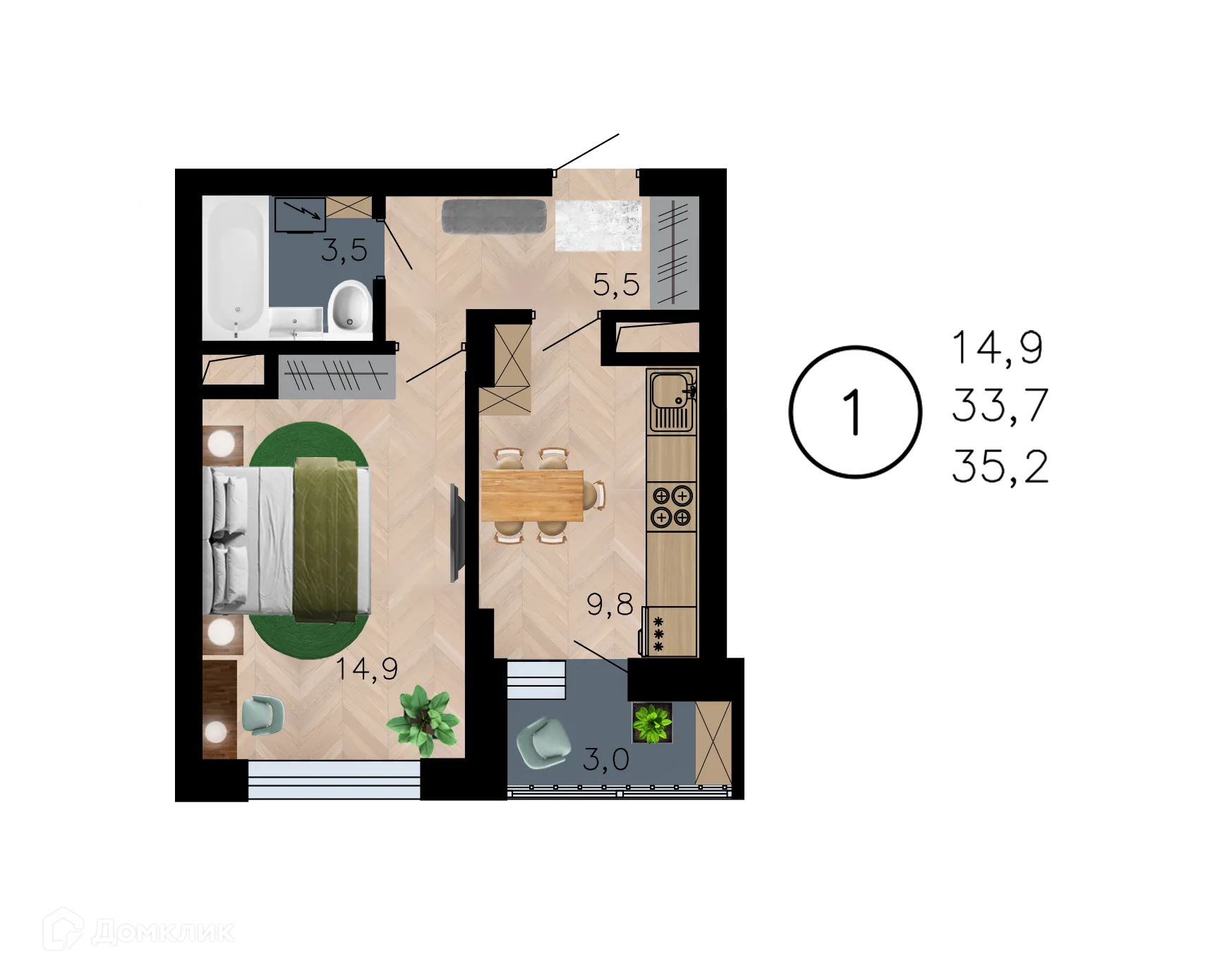 Фото квартиры в ЖК Лето