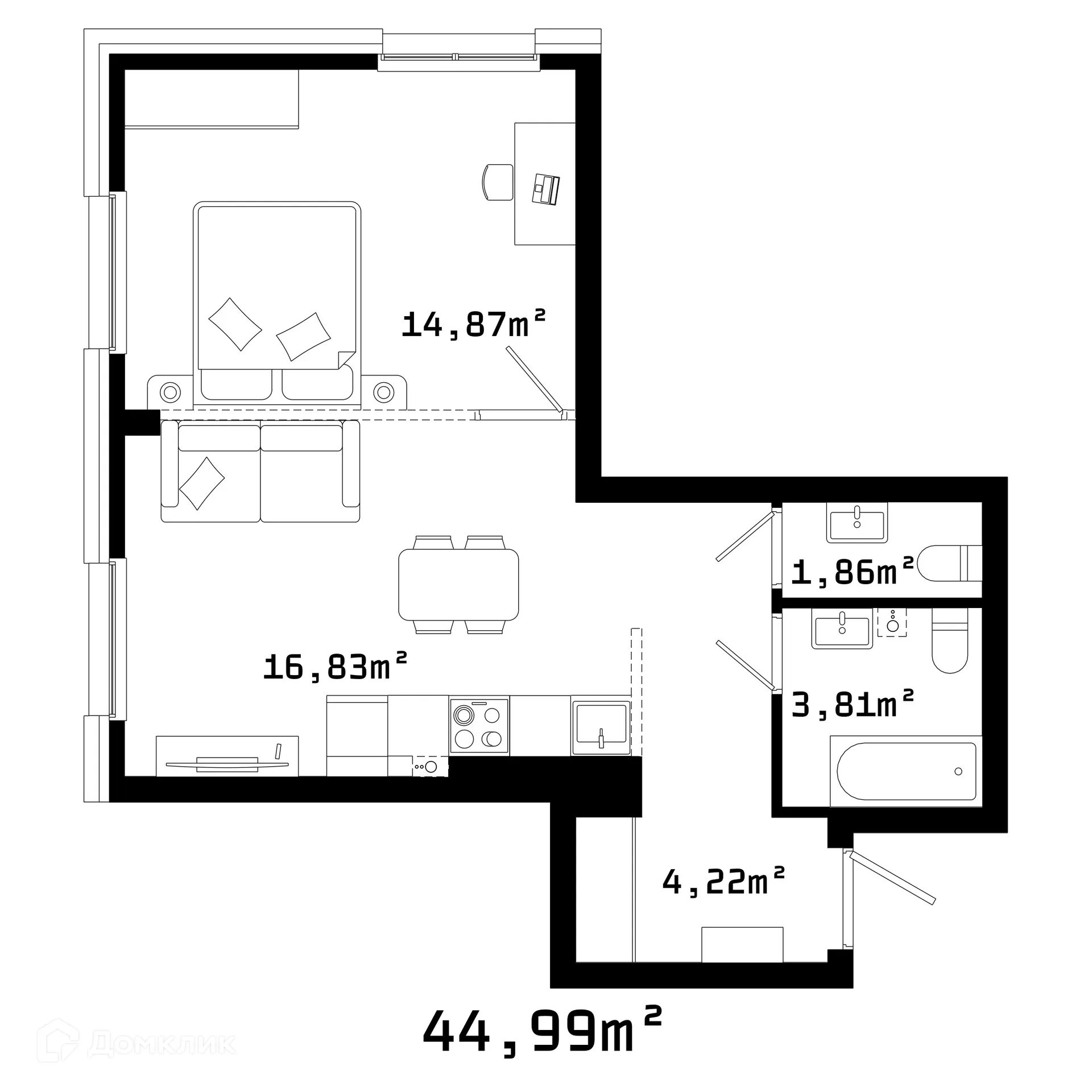Фото квартиры в ЖК Грани