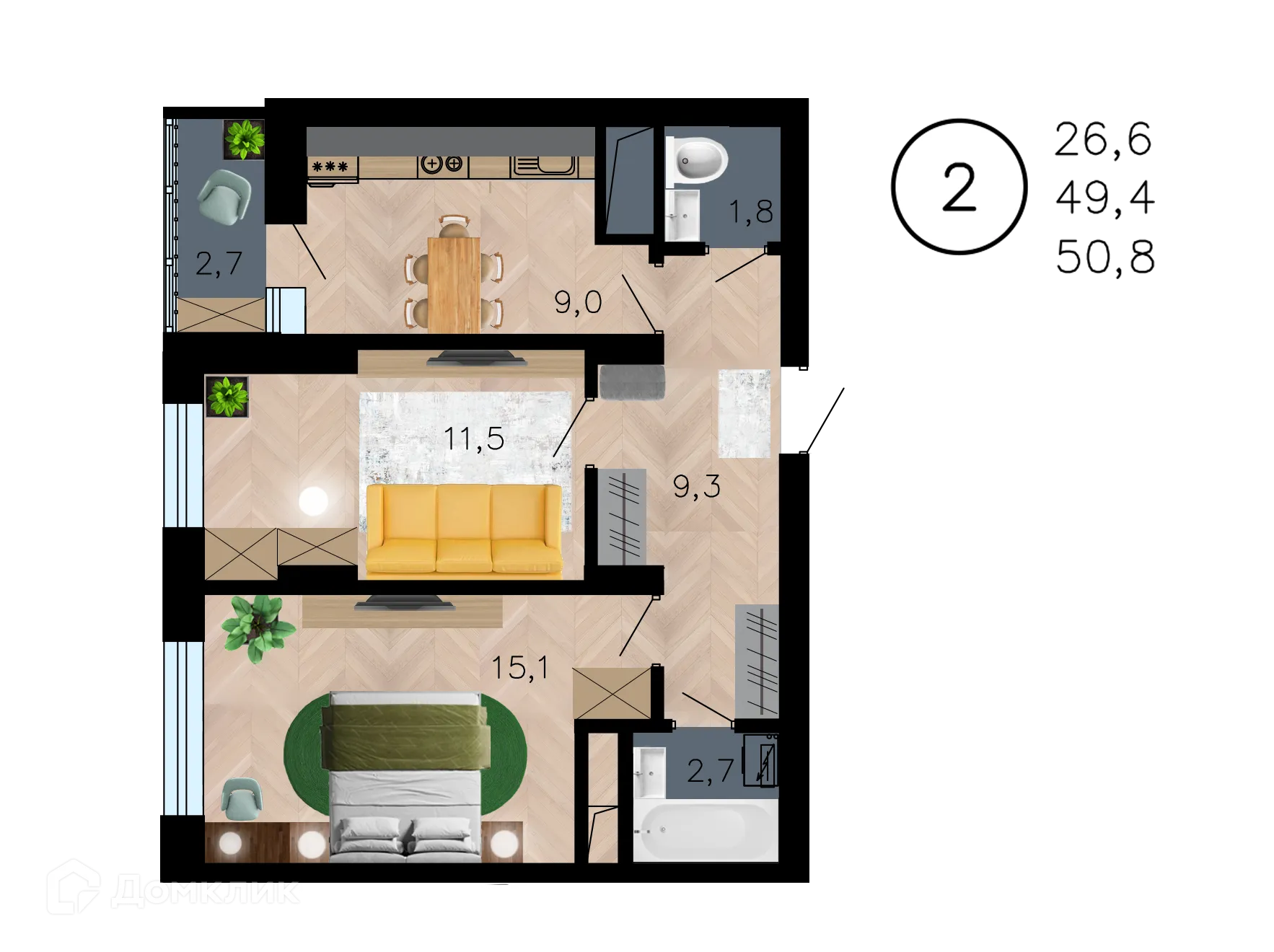 Фото квартиры в ЖК Лето